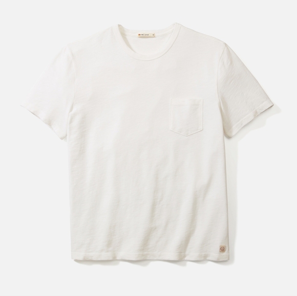 Marine Layer Heavy Sub Pocket Tee Shirt Antique Cream S New - Picture 4 of 9